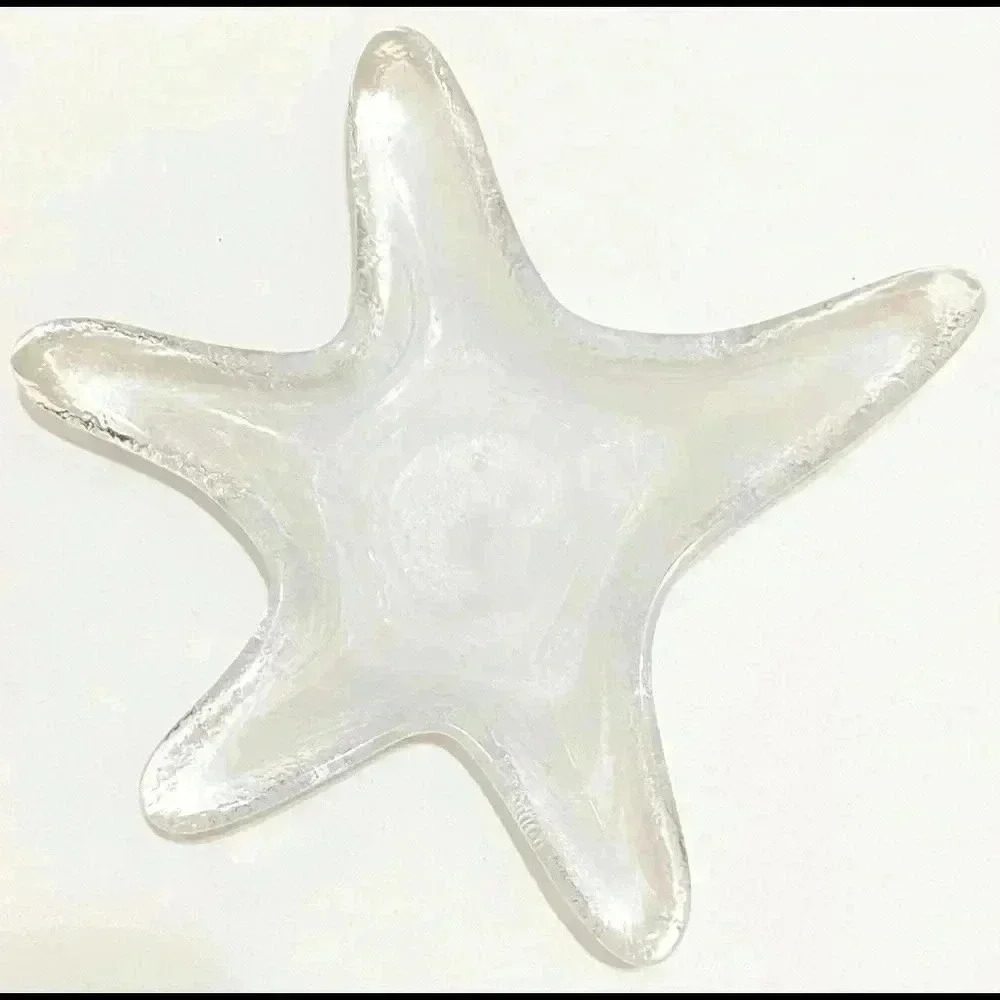Glass starfish decorative dish